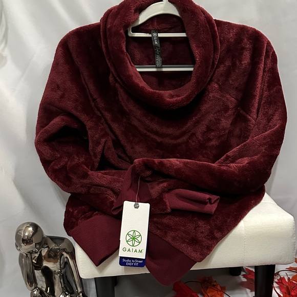 GAIAM Women's Deep Red Cowl Neck Sweater - Picture 1 of 4